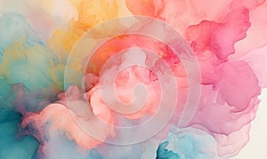 Colorful watercolor background, generate by AI