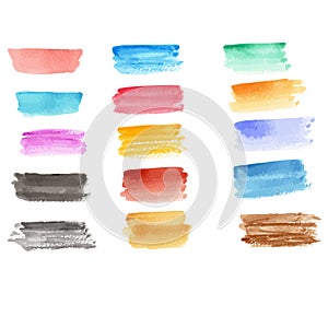 Colorful watercolor background. real watercolor. brush paint stroke striped. hand drawn elements for design. vector illustration