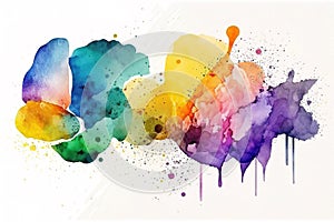 Colorful Watercolor banner over white background. Perfecto for copy space, text, banner, poster photo