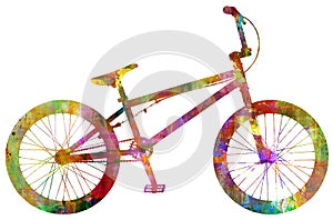 Colorful Watercolor Bicycle Abstract Artwork