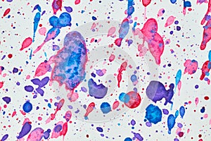 Colorful watercolor blots white background