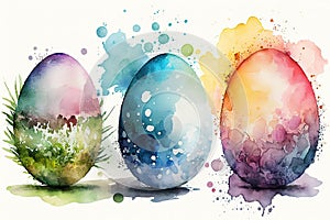 Colorful watercolor eastereggs (AI generated)