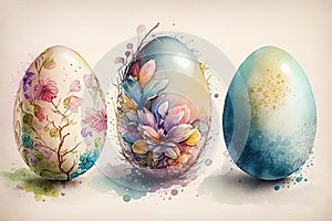 Colorful watercolor eastereggs (AI generated)