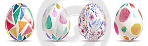 Colorful watercolor elegant easter eggs