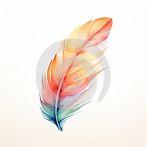 Colorful Watercolor Feather Design For Lomi Lomi Massage Company