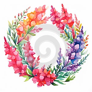 Colorful Watercolor Floral Wreath Design By Natasha Megia Co