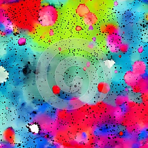 Colorful Watercolor Ink Splatter Texture