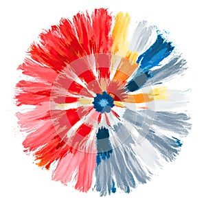 Colorful watercolor painted flower on white background. Vector illustration. Generative AI