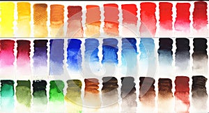 Colorful watercolor palette background