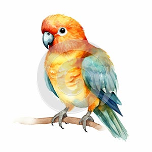 Colorful Watercolor Parrot Illustration With Realistic Brushwork