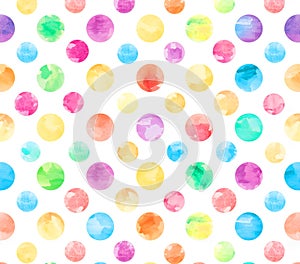 Colorful Watercolor Polka Dot Pattern Background