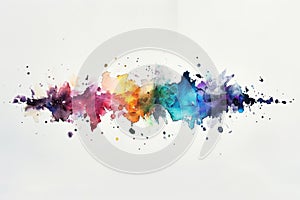 colorful watercolor splatters in a vibrant rainbow palette on a clean white background