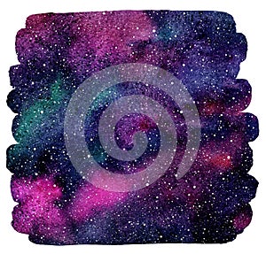 Colorful watercolor stains cosmic background photo