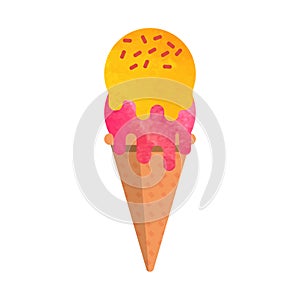 Colorful watercolor texture vector popsicle ice cream sweet summer dessert