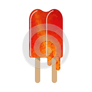 Colorful watercolor texture vector popsicle ice cream sweet summer dessert