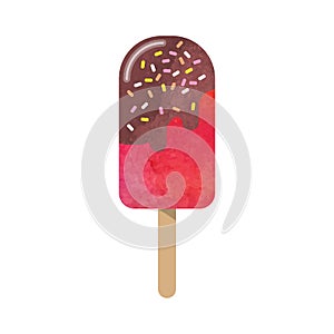 Colorful watercolor texture vector popsicle ice cream sweet summer dessert