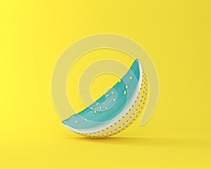 Colorful watermelon on yellow pastel background. minimal idea food concept. An idea creative to produce work within