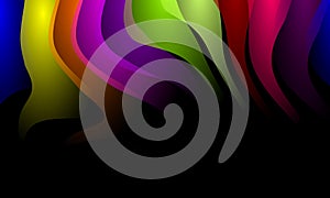 Colorful wave abstract background,wallpaper. Illustration, curve. photo