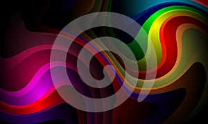 Colorful wave abstract on black background,wallpaper.vector,illustration.