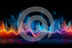 Colorful Wave of Light on Black Background Created With Generative AI Technology Generative AI. Created with generative