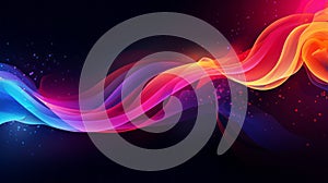 Colorful wave of light on a black background