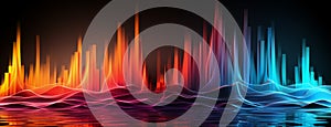 Colorful wave music equalizer banner
