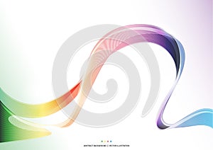 Colorful wave stripe ribbon abstract Background, rainbow concept, transparent vector illustration