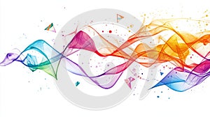 A colorful wave with a triangle in the middle