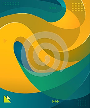 Colorful wave vector graphic element