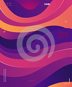 Colorful wave vector graphic element
