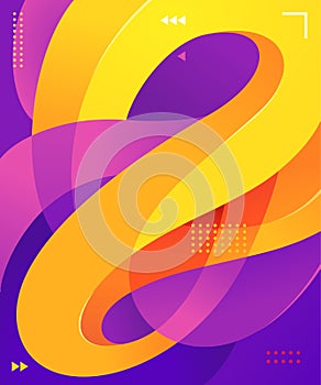 Colorful wave vector graphic element