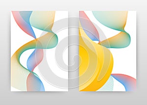 Colorful waved lines design for annual report, brochure, flyer, poster. Yellow waved lines texture background vector illustration