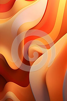 Colorful waves, 3D lines orange as abstract background wallpaper