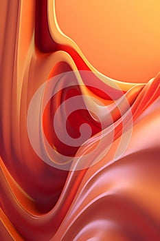 Colorful waves, 3D lines orange as abstract background wallpaper