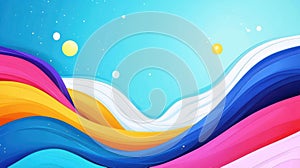 Colorful waves dance across soft textures, creating a vibrant abstract background that captivates the eye photo