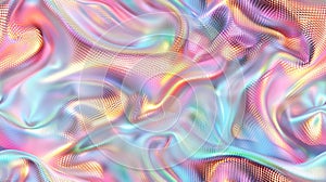 Colorful Waves and Shimmering Texture on Holographic Background