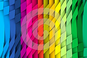 Colorful waves triangles abstract background 3D