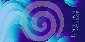 Colorful wavy abstract banner. Blue vector background