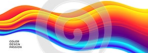 Colorful wavy flows of a fluid lines
