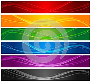 Colorful wavy line banners