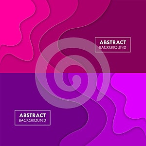 Colorful Wavy Paper Cut Abstract Background Set Vector Backdrop