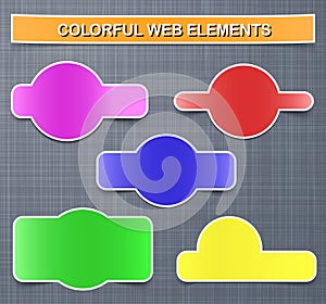 Colorful web elements with shadows