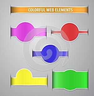 Colorful web elements with shadows