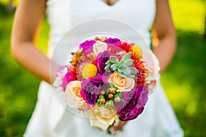 Colorful wedding bouquet