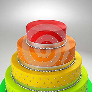 Colorful wedding cake