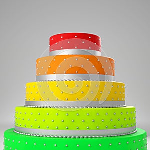 Colorful wedding cake