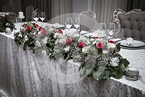 Colorful wedding table flowers