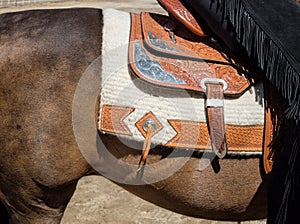 Colorful Western saddle
