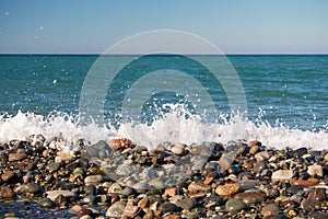 Colorful wet pebbles