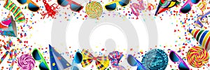 colorful wide panorama party carnival birthday celebration background